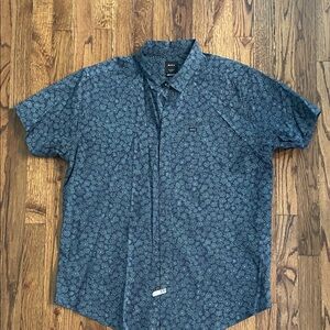 RVCA Navy Floral Casual Button Down Shirt